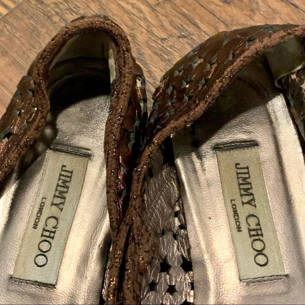 JIMMY CHOO Momo bronze leather ballet flats. Size 38.5. Made in Italy - Picture 4 of 8